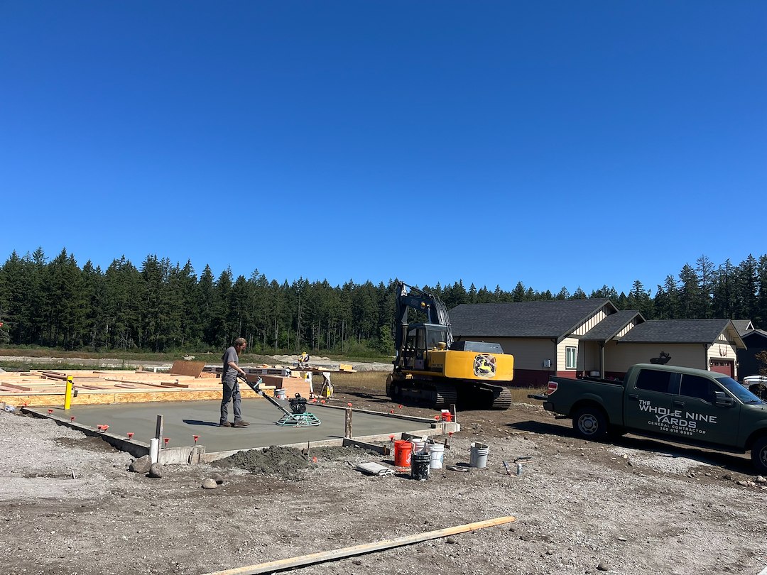 Garage slab in Nisqually, Washington